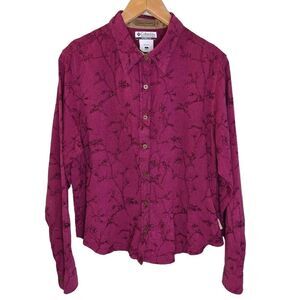 Columbia River Resort Embroidered Long Sleeve Button Down Top